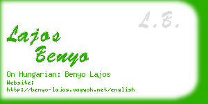 lajos benyo business card